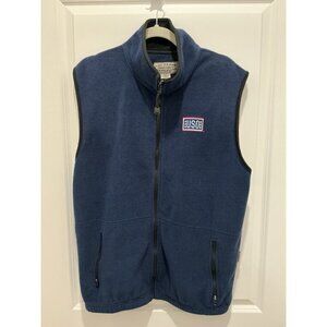 Colorado Timberline Fleece Vest Men's Large Blue Black Collar USO Patch